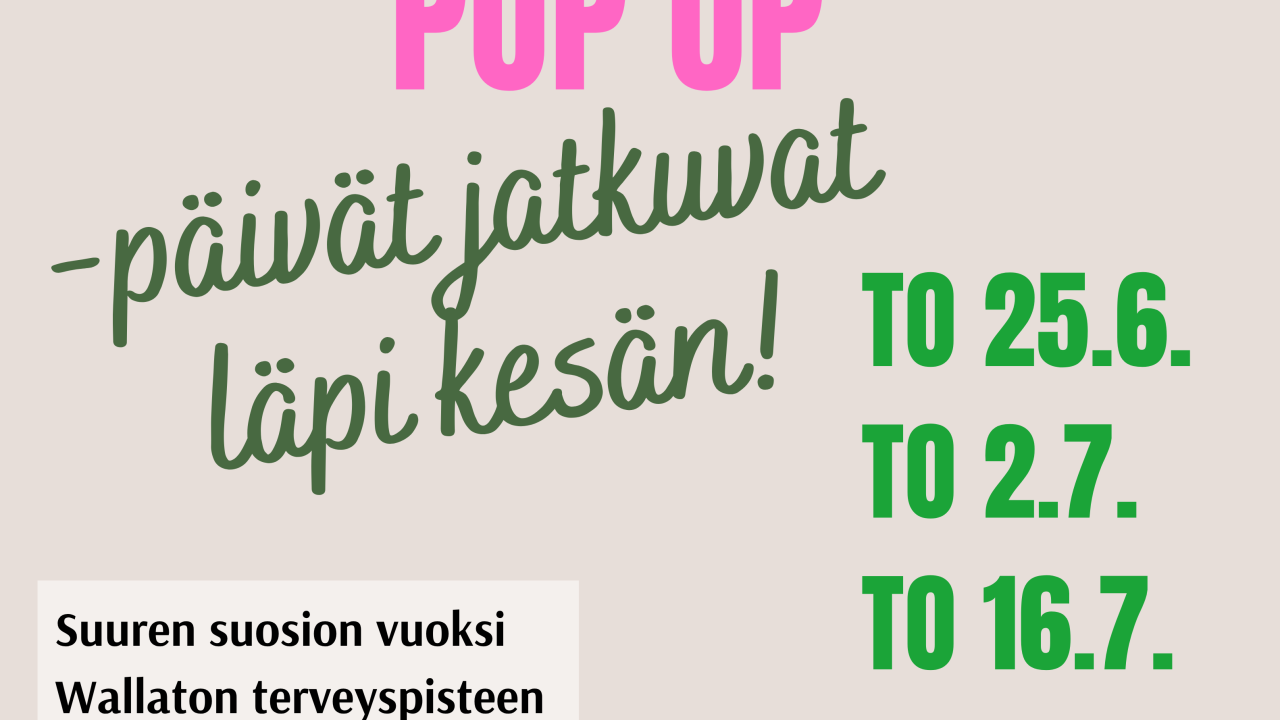 Wallaton terveyspisteen POP UP-päivät apteekissamme
